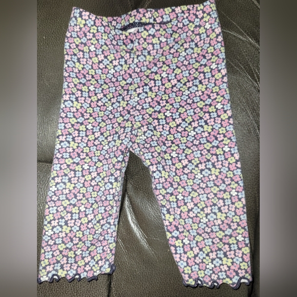 🌸 Vintage Gymboree Bundle 2 Pair Cotton Floral Print Pants Baby Girl 3-6 Months - Picture 3 of 6